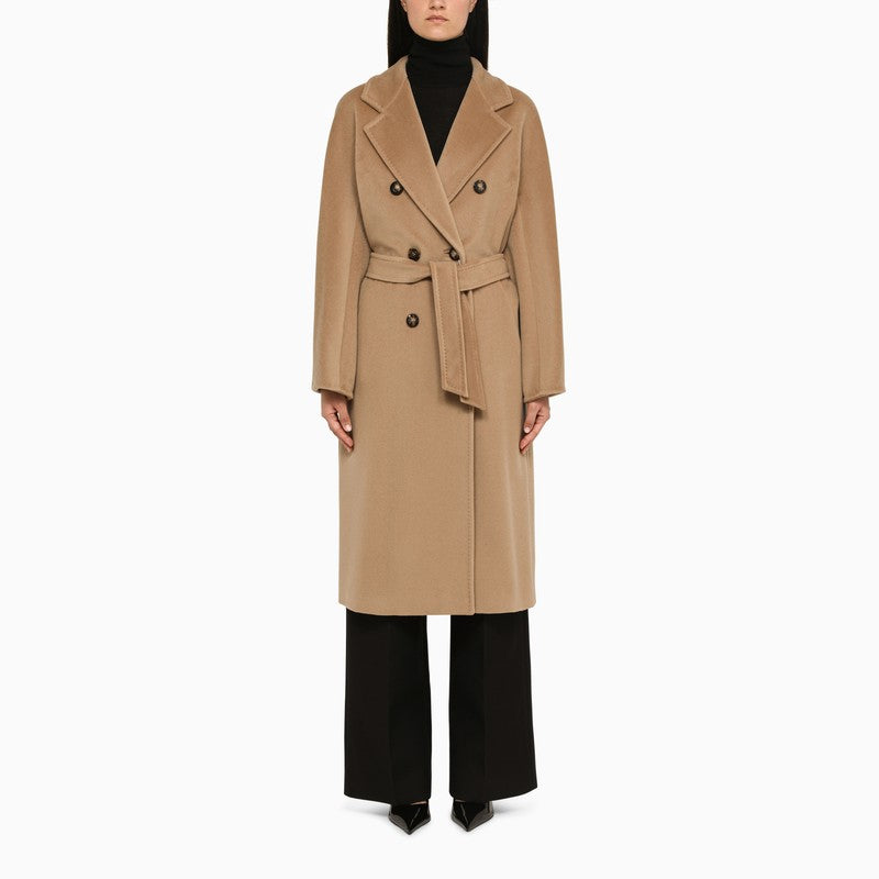 Camel Madame double-breasted coat