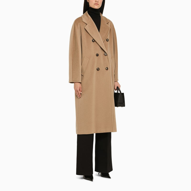 Camel Madame double-breasted coat