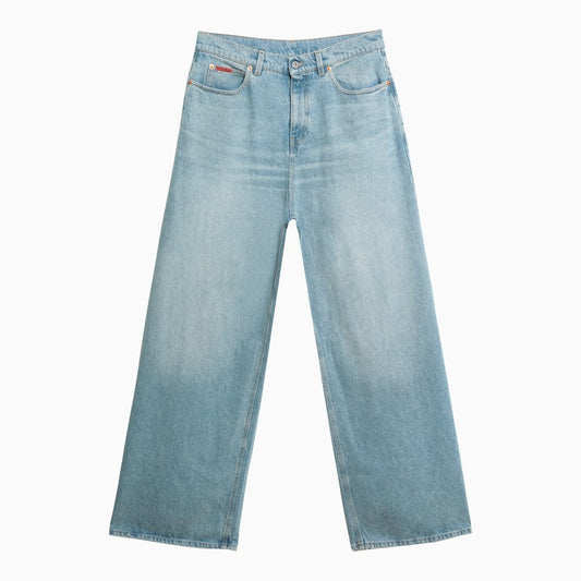 Light blue wide denim jeans