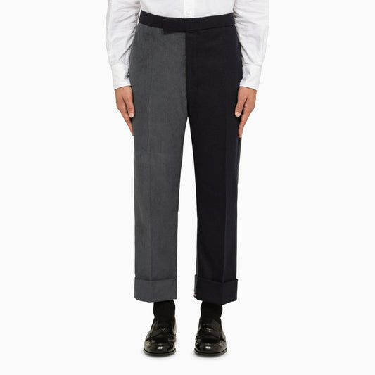 Colour-block wool trousers