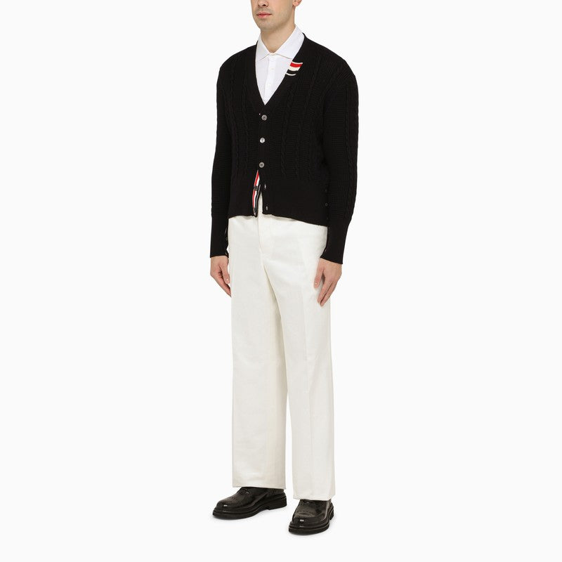 White straight cotton trousers