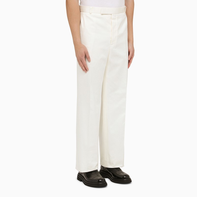 White straight cotton trousers