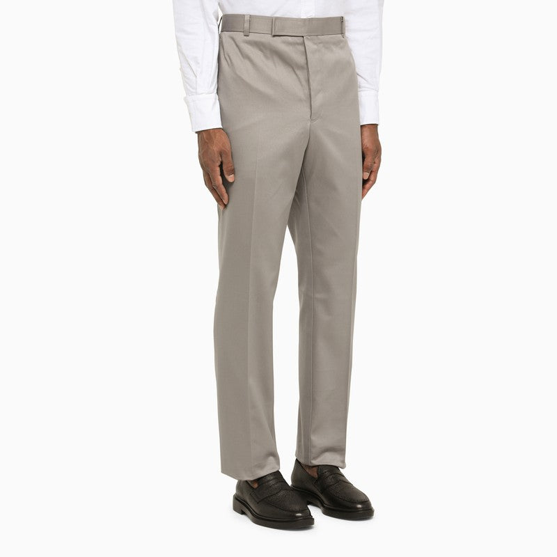 Regular grey cotton trousers