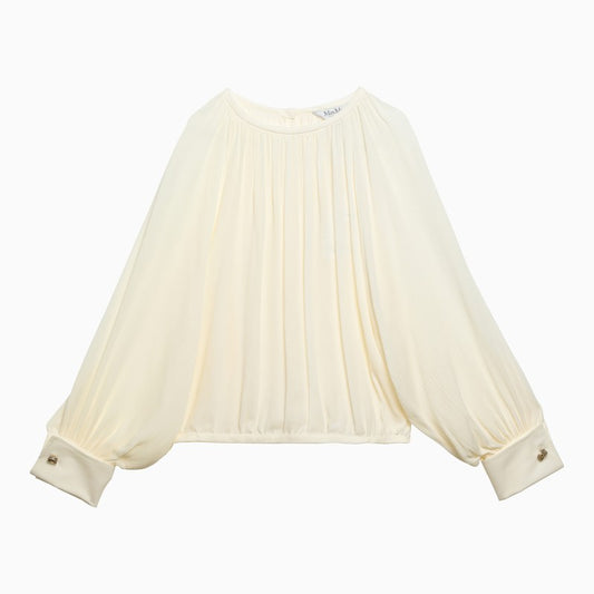 Ivory-white silk blouse