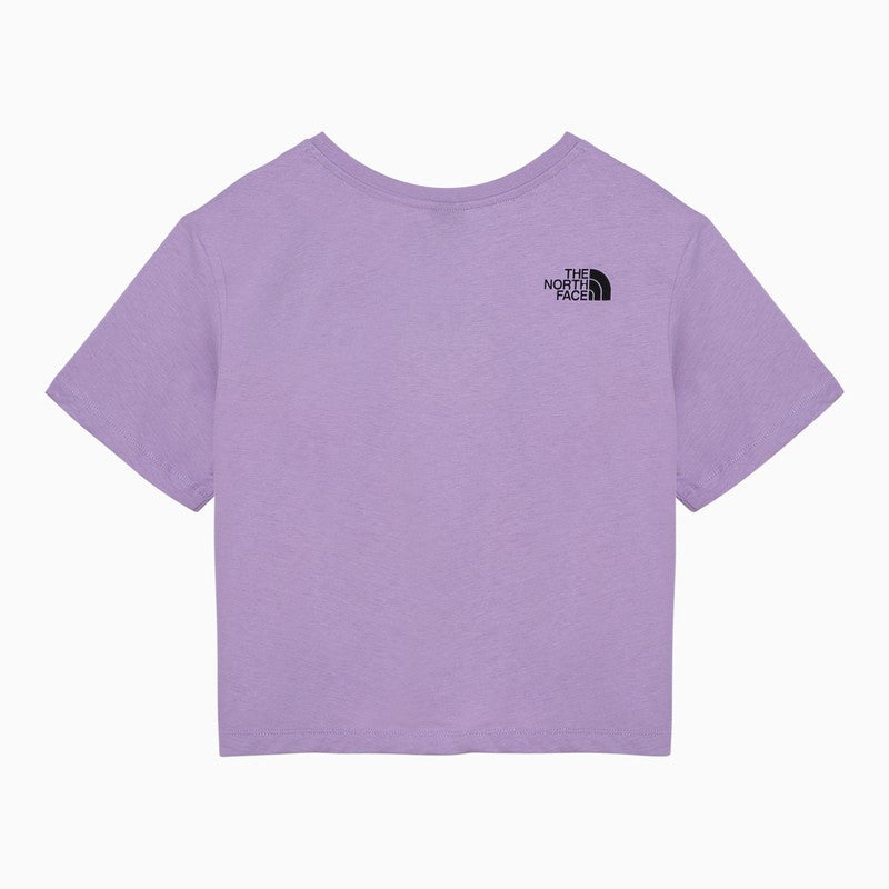 [WOMEN][NEW IN]Lilac cotton cropped T-shirt with logo