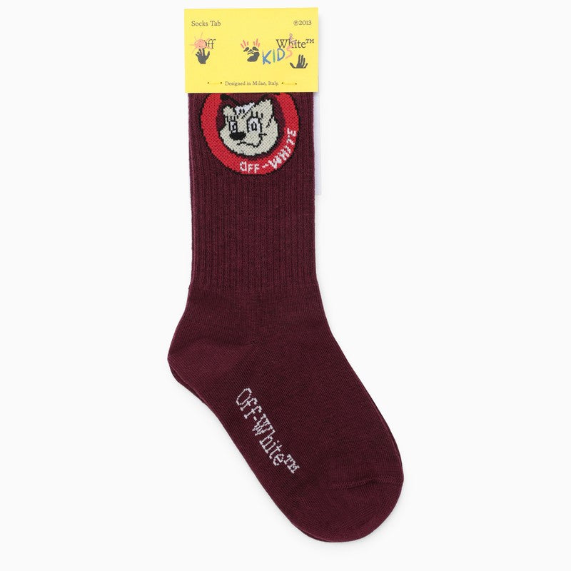 Burgundy cotton sports socks