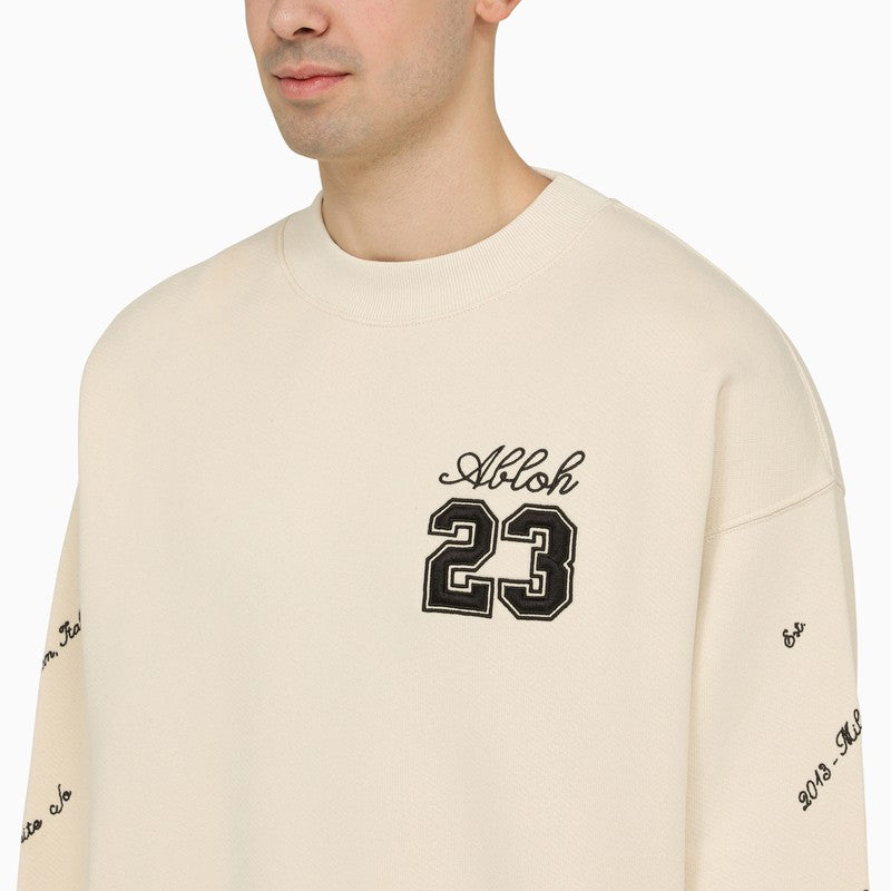 Beige Skate crewneck sweatshirt with logo 23