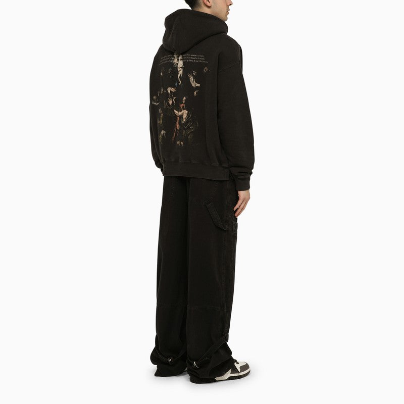 Black Caravaggio Mery print hoodie