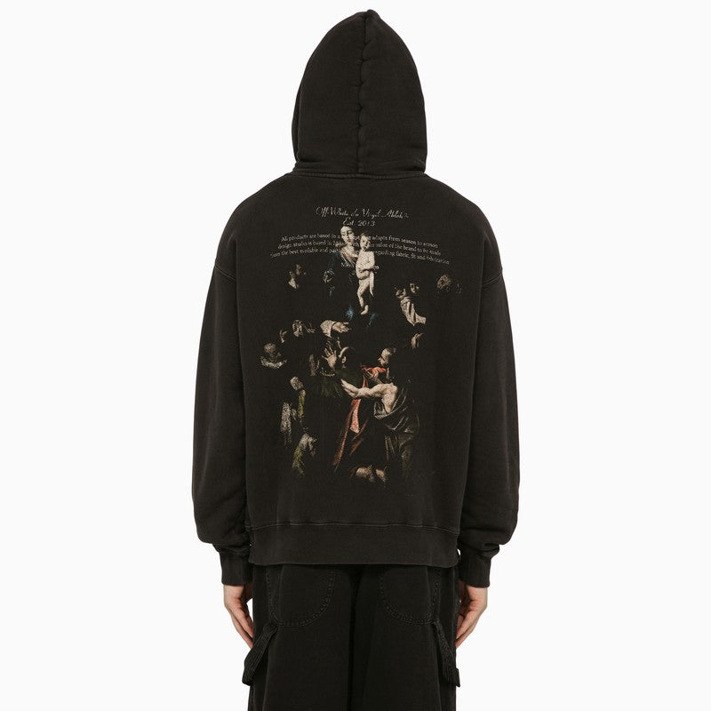 Black Caravaggio Mery print hoodie