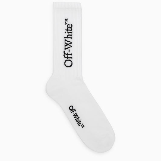 White/black cotton sports socks