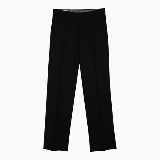 Black wool tailored trousers