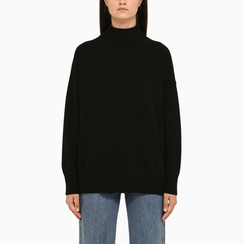 Black turtleneck in wool and cashmere
