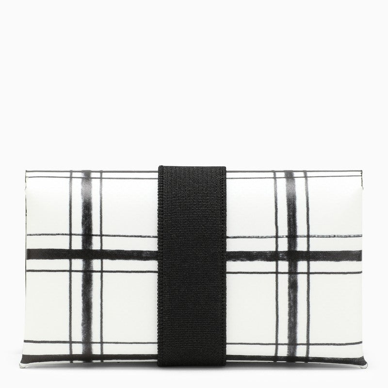 Tri-fold wallet black/white check