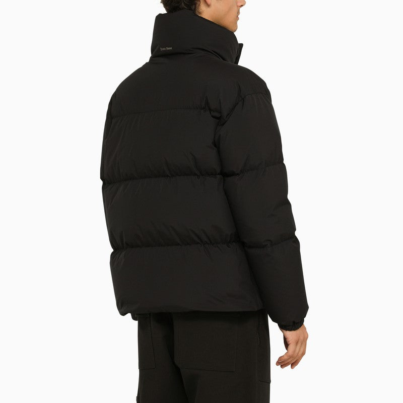 Black nylon down jacket