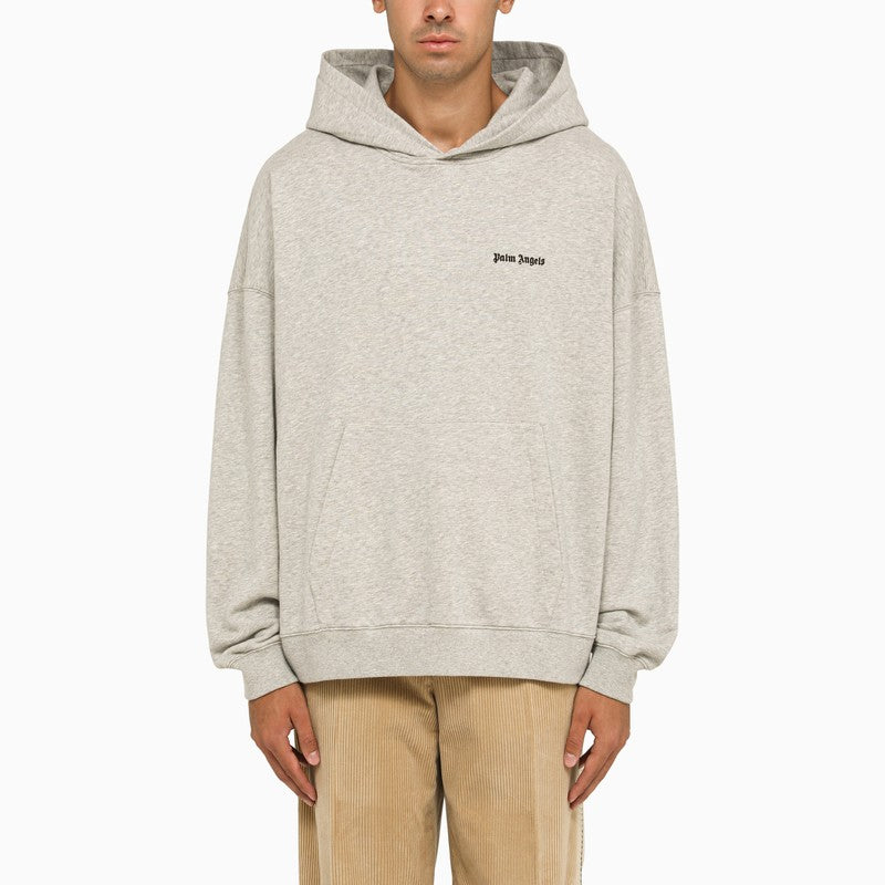 Grey hoodie with logo embroidery