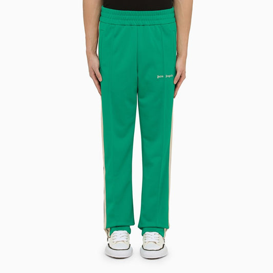 Green jogging trousers with bands