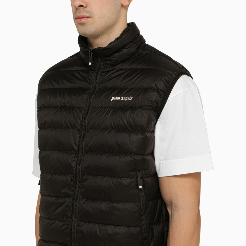 Black padded nylon waistcoat