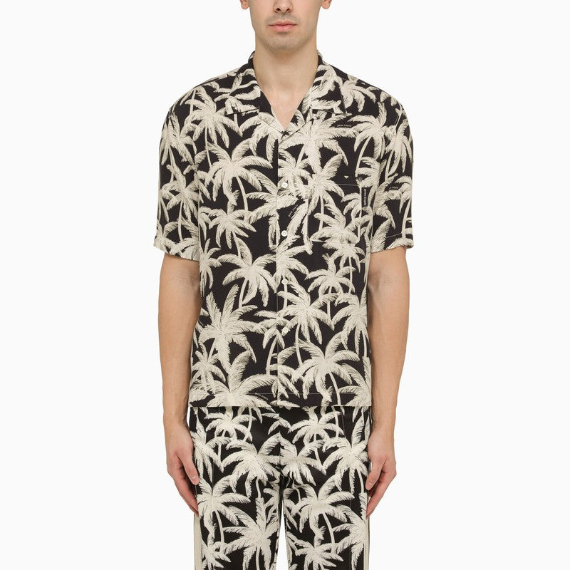 Bowling shirt with Palm print