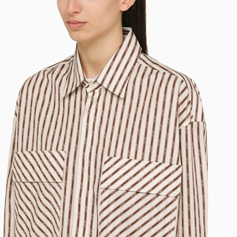 Alabaster-coloured oversize cotton shirt