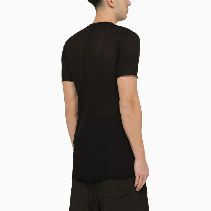 Black cotton crew-neck T-shirt