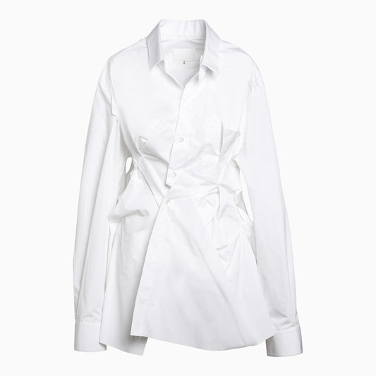 White cotton oversize shirt with drape