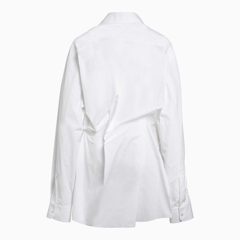 White cotton oversize shirt with drape