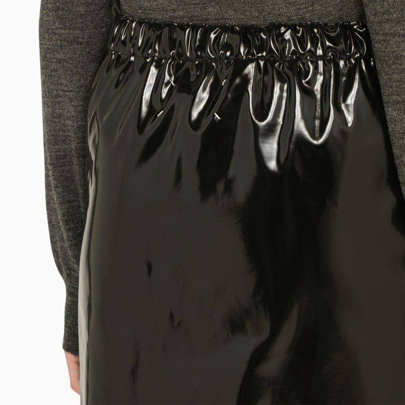 Black coated pencil skirt