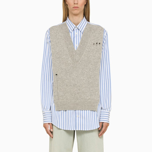 Striped shirt with waistcoat