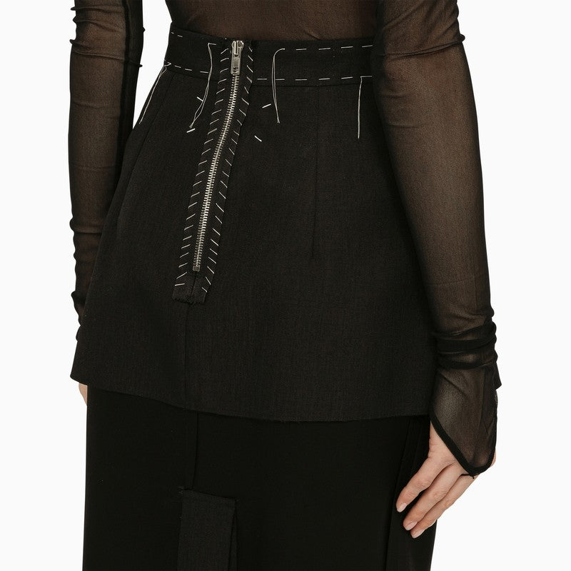 Black silk-blend Work-in-Progress skirt