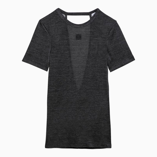 Charcoal knot T-shirt in silk blend