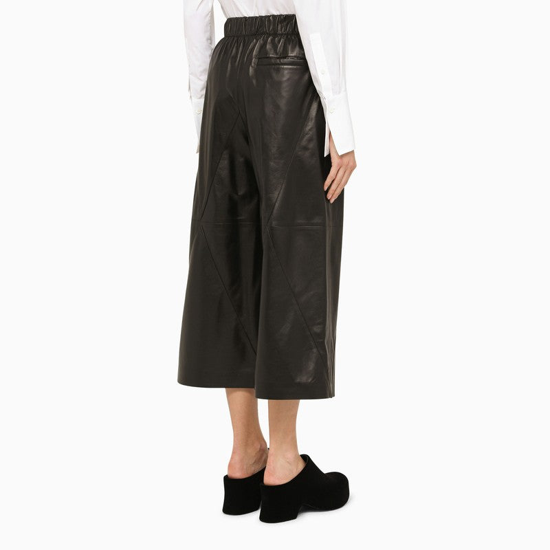[FW팬츠]Black nappa leather cropped trousers