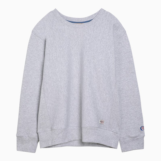 Light grey cotton crew-neck sweatshirt