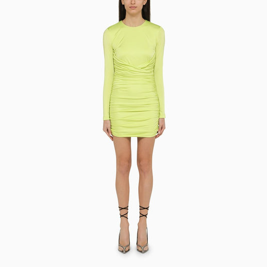 Short lime dress with draping