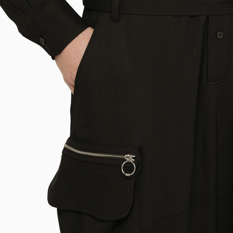 Black silk-blend jumpsuit