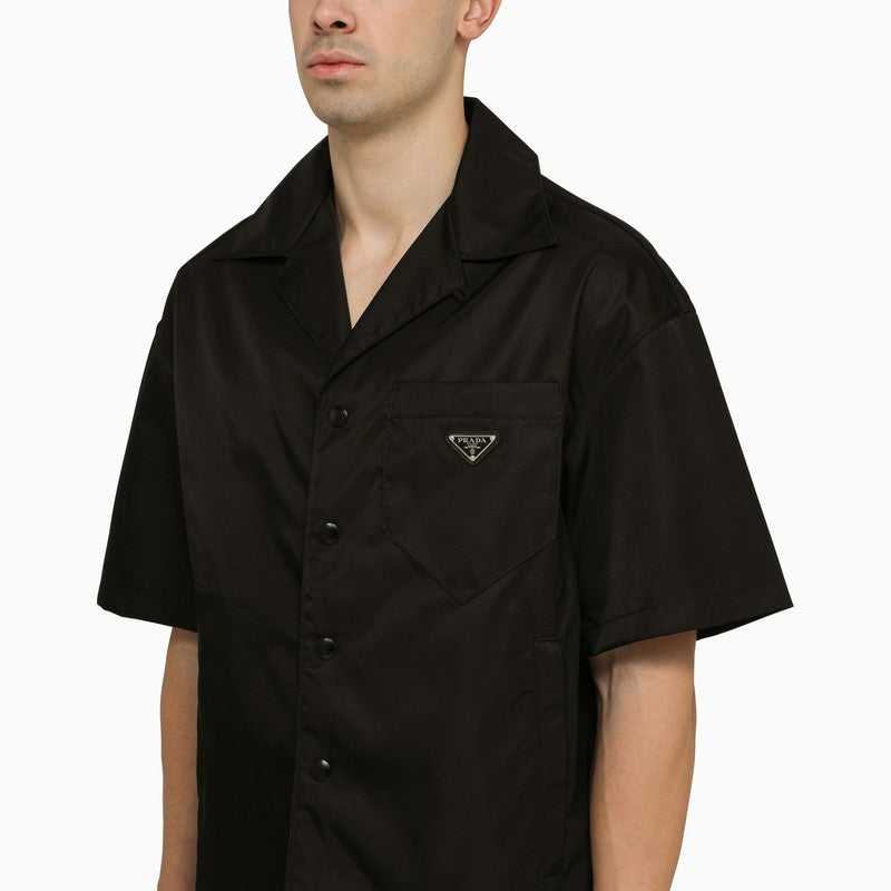 Black Re-nylon shirt jacket