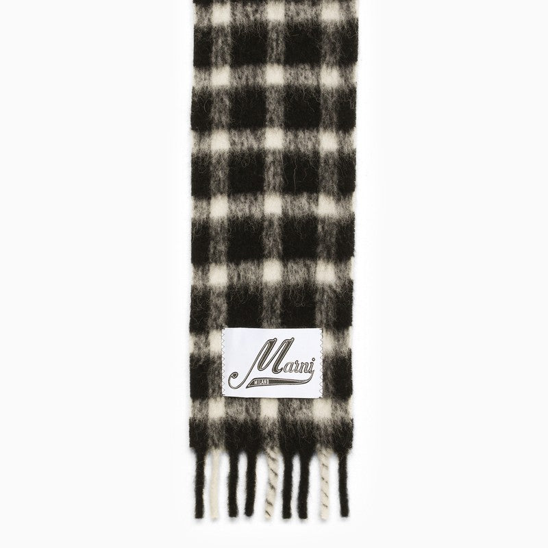 Black and white checked scarf
