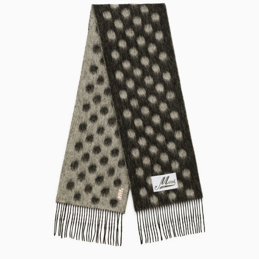 Black/grey double-face scarf