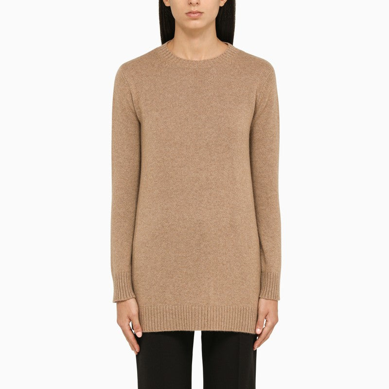 Wide camel cashmere sweater