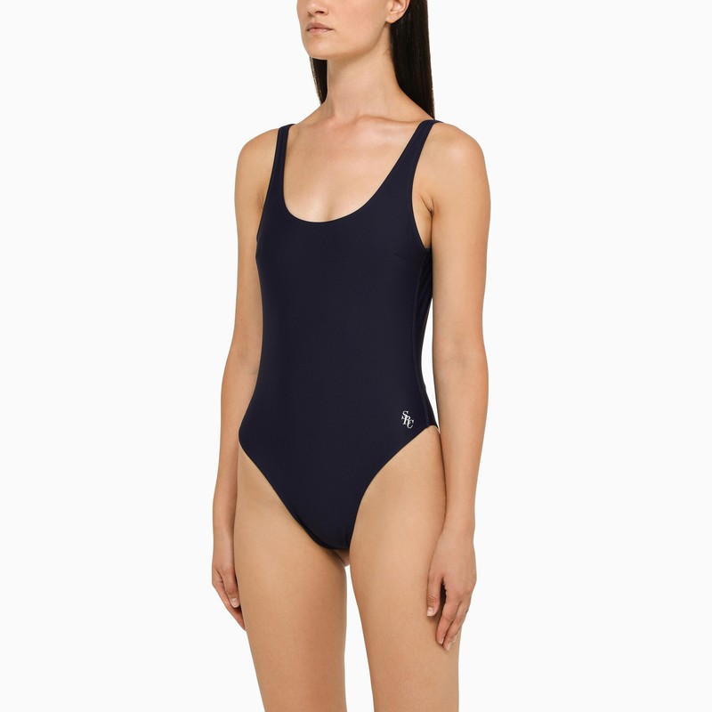 One-piece swimming costume navy