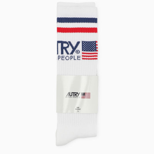White sports socks with logo