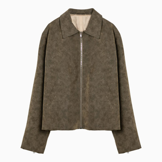 [MEN][NEW IN]Moss-coloured Bardem jacket in synthetic suede
