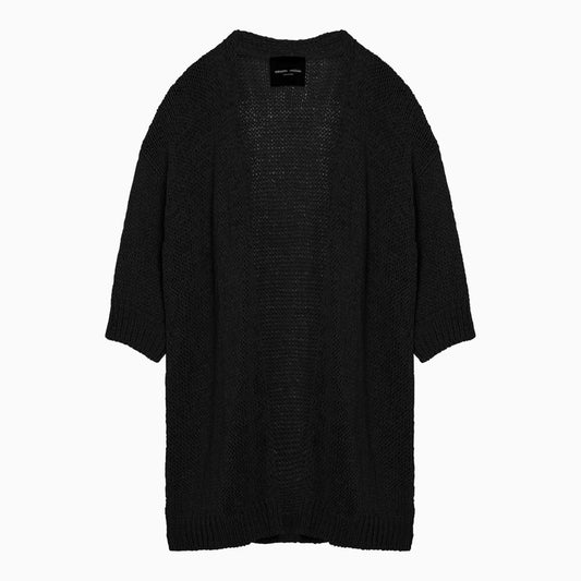 [WOMEN][DIGGING]Black cardigan in cotton blend knit