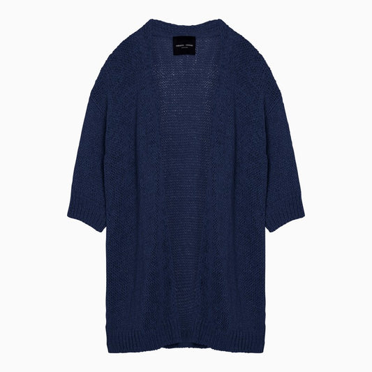 [WOMEN][DIGGING]Navy blue cardigan in cotton blend knit