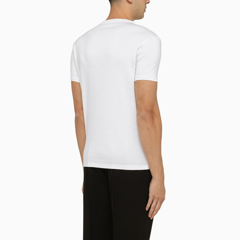 White cotton crew-neck T-shirt