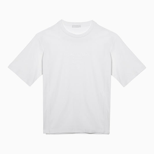 White logoed crew-neck T-shirt