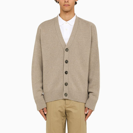 Beige wool and cashmere cardigan