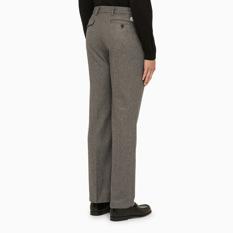 Grey wool regular trousers