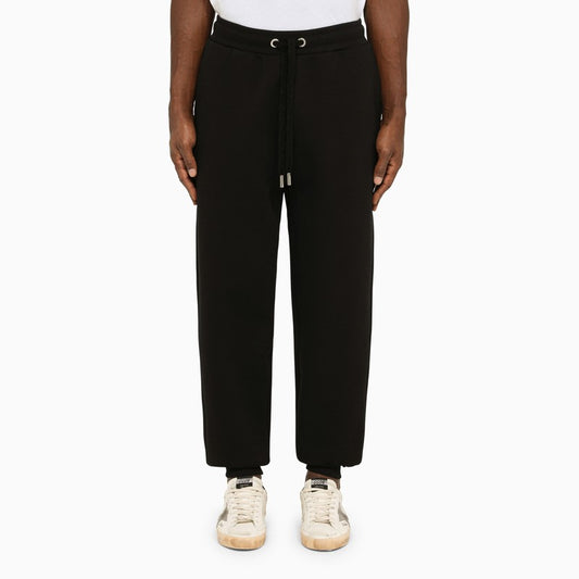 Black cotton jogging trousers