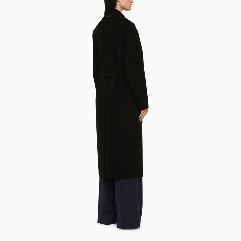 Black wool long coat