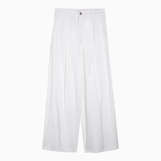 White cotton wide trousers